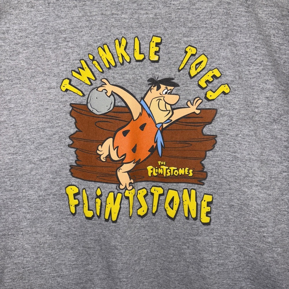 Vintage Flintstones Twinkle Toes Grey Crew Neck Shirt Size‎ L/XL